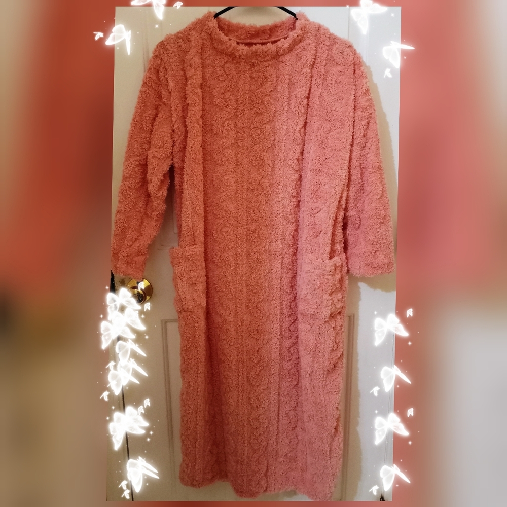 Pink Plush Warm Pajama Dress